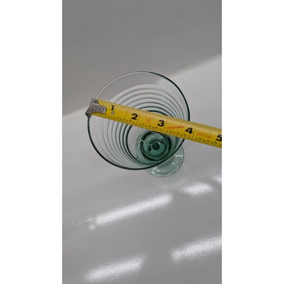 LIBBEY Vintage 90s Sirrus Spanish Green Glass Water Ice Tea Goblet 7.5" Ribbed - Picture 8 of 10